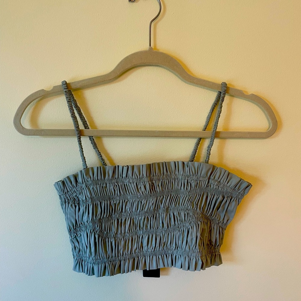 Lulus army green crop tank top